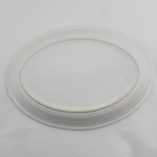 Homer Laughlin Burgundy & Blue Stripes Restaurant Ware Platter  13.5" x 9.5"