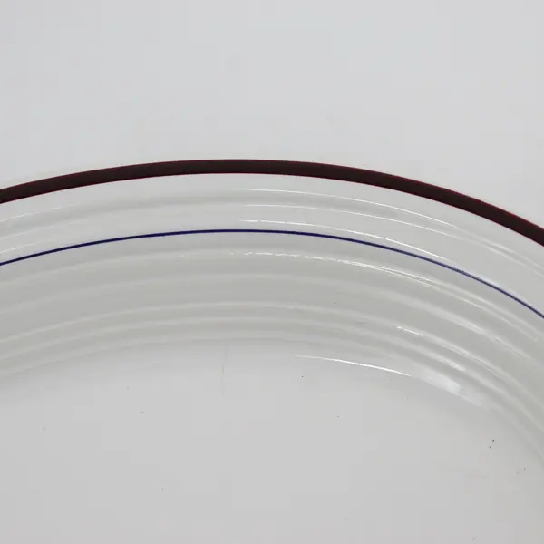 Homer Laughlin Burgundy & Blue Stripes Restaurant Ware Platter  13.5" x 9.5"