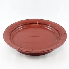Vintage 16" Red Lacquered Oval Wood Tray