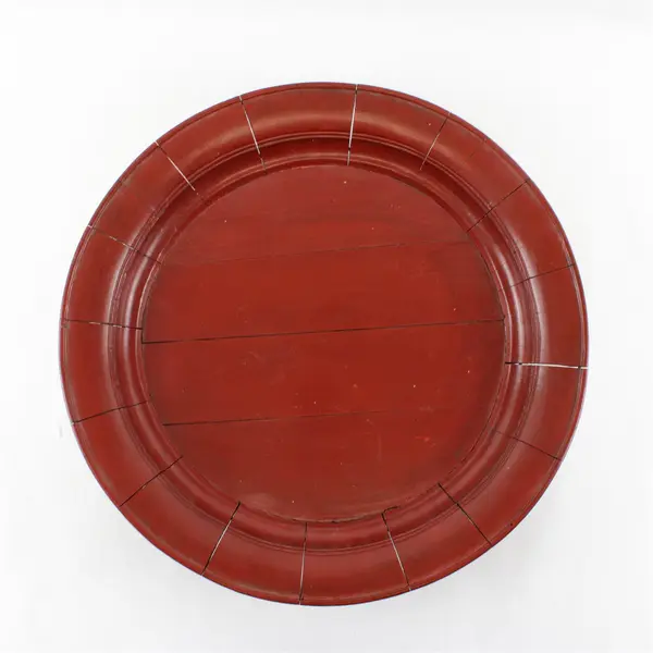 Vintage 16" Red Lacquered Oval Wood Tray