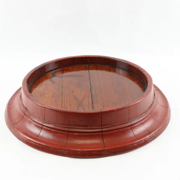 Vintage 16" Red Lacquered Oval Wood Tray