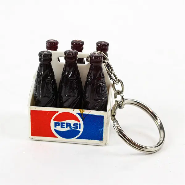 Vintage Pepsi Cola Miniature 6 Pack Keychain Key Ring 