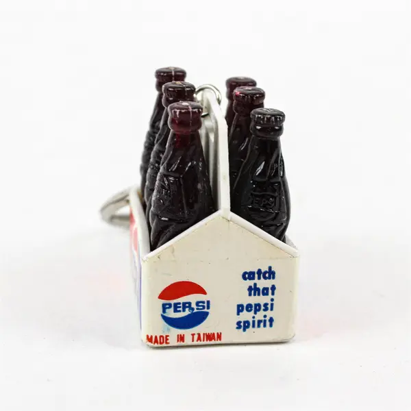 Vintage Pepsi Cola Miniature 6 Pack Keychain Key Ring 