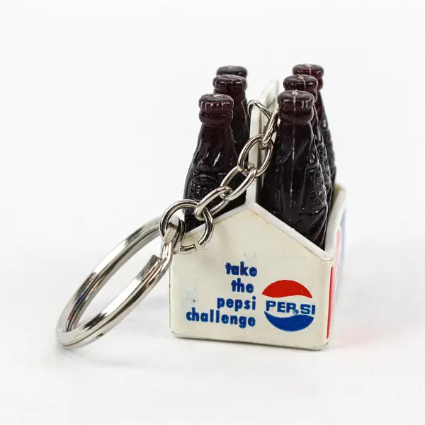 Vintage Pepsi Cola Miniature 6 Pack Keychain Key Ring 
