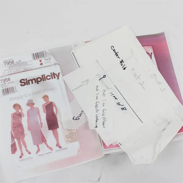 Lot of 3 Simplicity Stretch&Sew Stitch-Thru Patterns & Stencil 2072 7958 6113