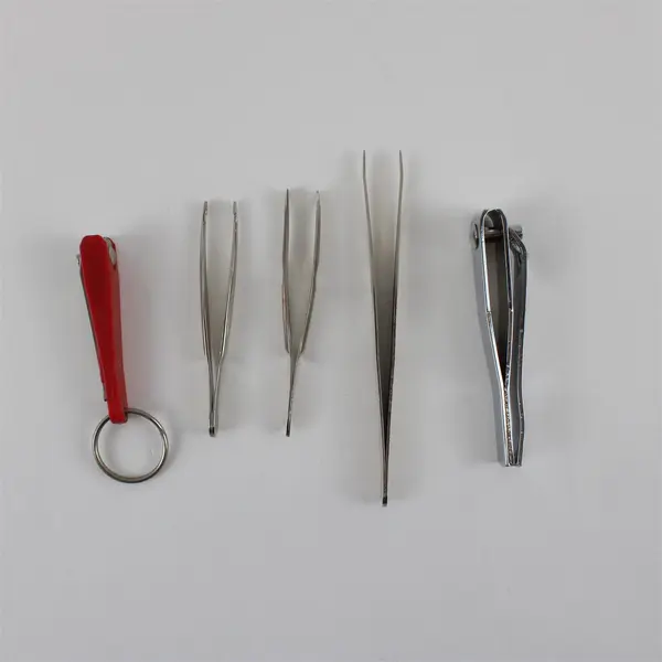 Lot of 5 Manicure Tweezers & Nail Clippers Grooming Tools - Various Brands