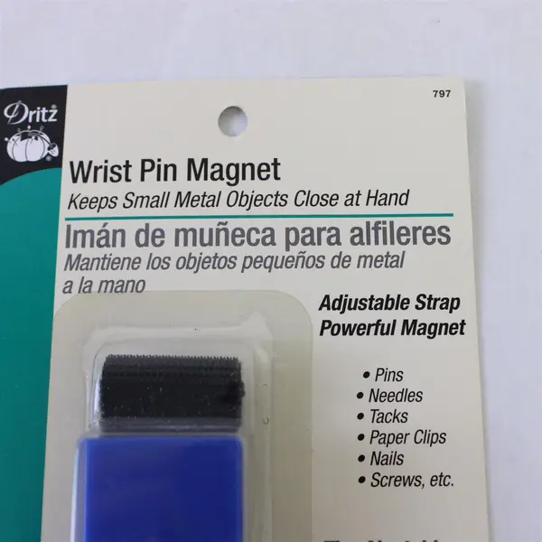 Dritz Sewing Wrist Pin Magnet Blue For Straight pins & Safety Pins NIP