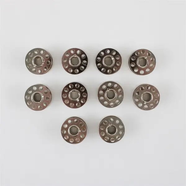 Lot of 10 Stainless Steel Class 15 Sewing Machine Bobbins Singer Brother