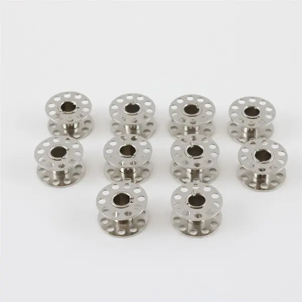 Lot of 10 Stainless Steel Class 15 Sewing Machine Bobbins Singer Brother