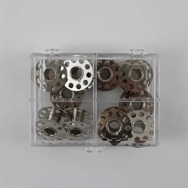 Lot of 10 Stainless Steel Class 15 Sewing Machine Bobbins Singer Brother