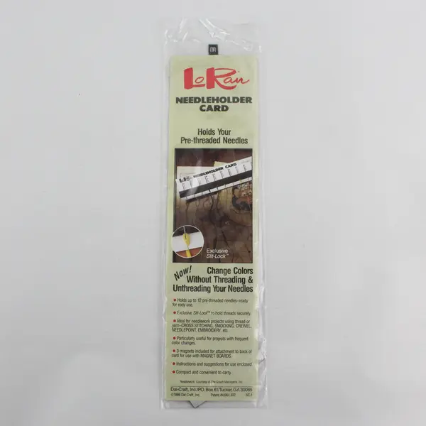 LoRan Needleholder Card NC-1 Holds Up to 12 Pre-Threaded Needles New