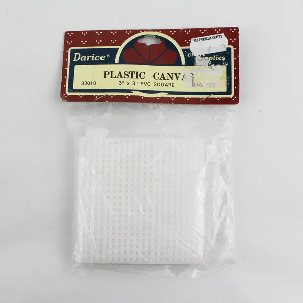 Darice Plastic 3"x3" PVC Square Canvas 10 Pieces