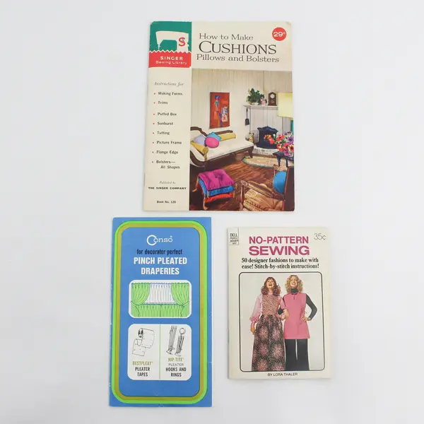 Lot 7 Vintage Sewing Booklets Singer Coats&Clark's Penneys Conso Nancy's