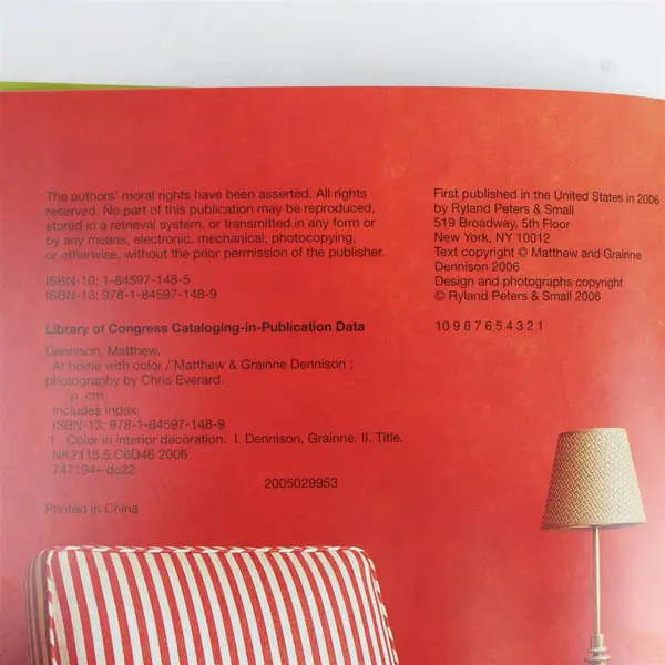 At Home With Color Matthew Grainne Dennison 2006 Hardcover Book