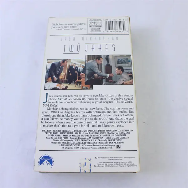 The Two Jakes Jack Nicholson, Meg Tilly, Harvey Keitel VHS Paramount 1991