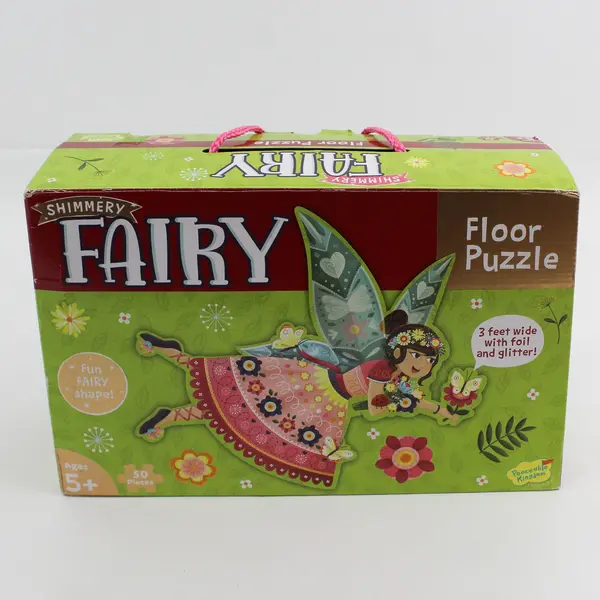 50-Pc. Shimmery Fairy Kid's Floor Puzzle in box 2020 - Peaceable Kingdom