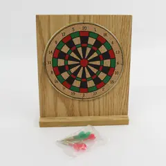 Mini Cork Dartboard with Wood Backing Darts Included