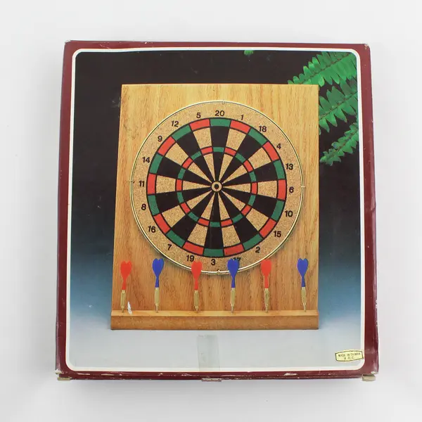Mini Cork Dartboard with Wood Backing Darts Included