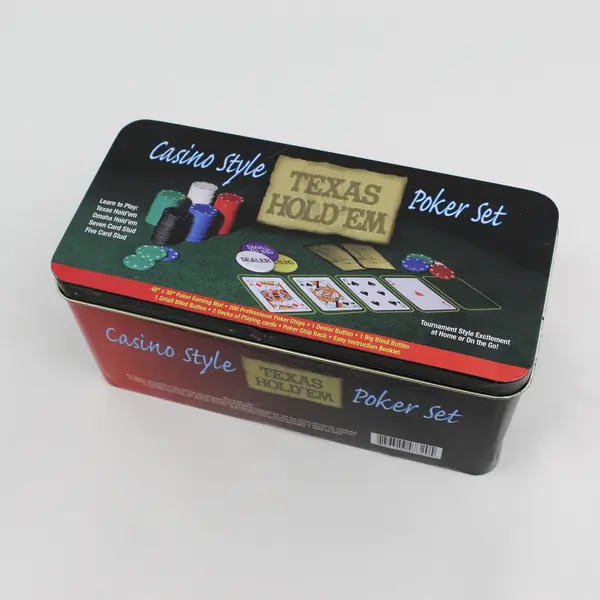 Casino Style Texas Hold 'Em Poker Set In Tin Box 2004, Near Complete #GM-7320