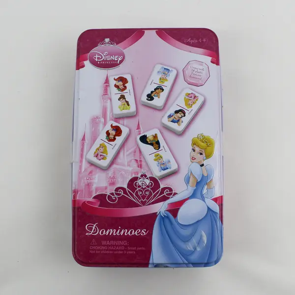 Disney Princess Dominoes Plastic Tile Game 28 Pcs. in Tin, Complete 