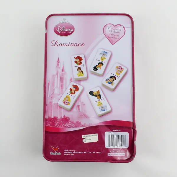 Disney Princess Dominoes Plastic Tile Game 28 Pcs. in Tin, Complete 