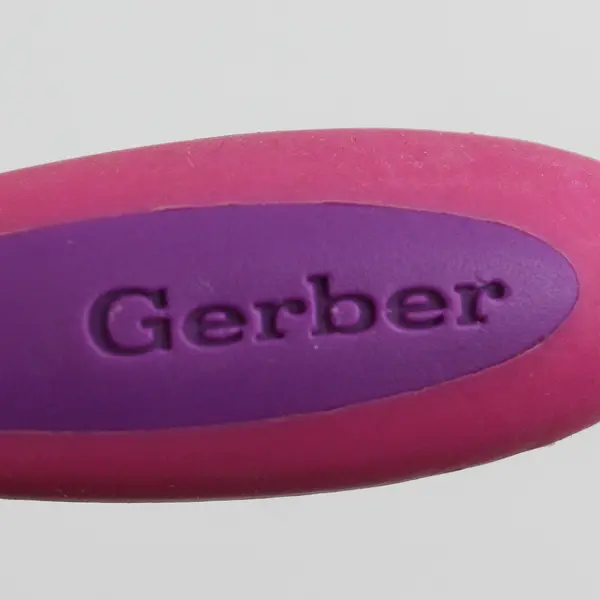 Gerber 3 Pc. Feeding Set: Fork Spoon Knife Stainless Steel/Plastic Pink/Purple 