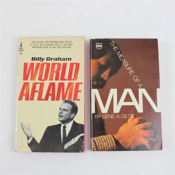 Lot of 2 The Measure of a Man World Aflame Billy Graham Gene A. Getz