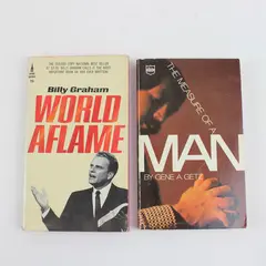 Lot of 2 The Measure of a Man World Aflame Billy Graham Gene A. Getz