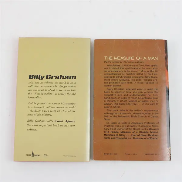 Lot of 2 The Measure of a Man World Aflame Billy Graham Gene A. Getz