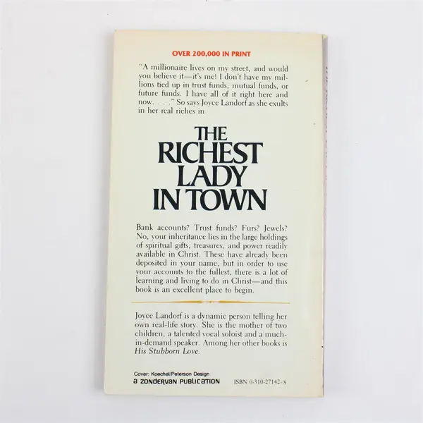 The Richest Lady In Town Joyce Landorf 1978 Paperback