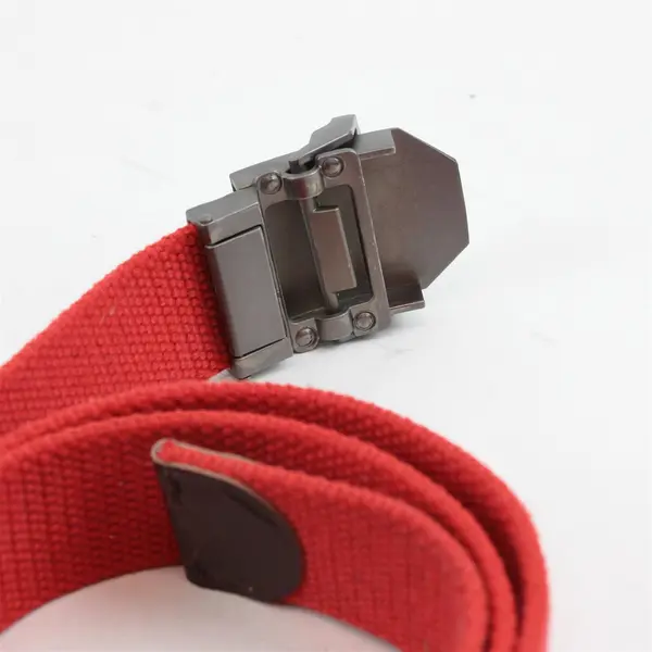 Visualize Golf Belt Red & Gunmetal Gray Owl Engraved Buckle 42in