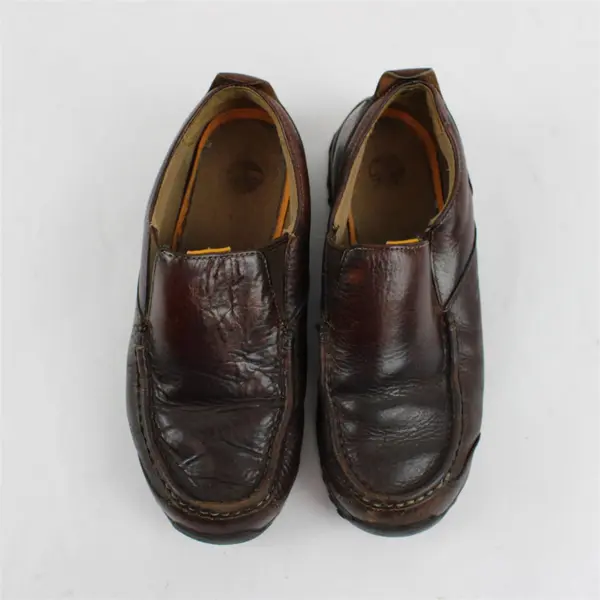 Timberland Boy's Brown Leather Slip-On Loafers Size 6 Casual Shoes