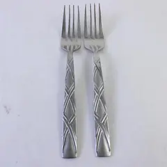 Lot of 2 Hampton Silversmiths HSV2 Stainless Steel Dinner Forks 8"