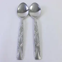 Lot of 2 Hampton Silversmiths HSV2 Stainless Steel Oval Soup Spoons 8"