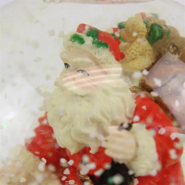 Musical Santa Snow Globe Going Down Chimney CAL 10629 Works