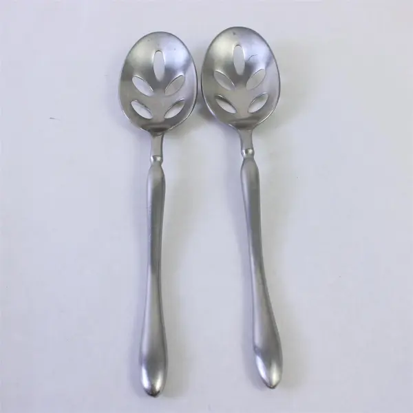 Lot of 2 Pierced Serving Spoons from Hampton Silversmiths in the Pattern HSV31