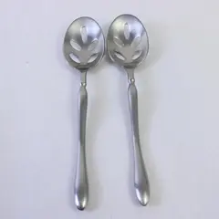 Lot of 2 Pierced Serving Spoons from Hampton Silversmiths in the Pattern HSV31