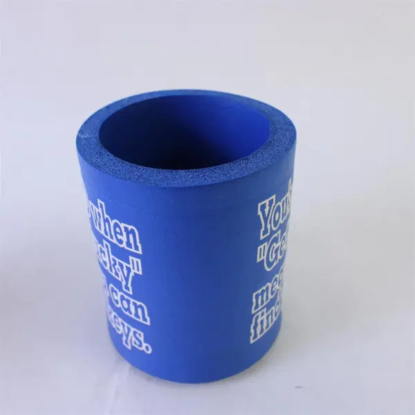 Lot of 2 Beverage Insulators Mardi Gras Pink Blue You're Old Can Coolers