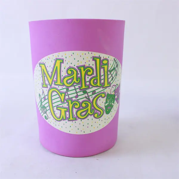 Lot of 2 Beverage Insulators Mardi Gras Pink Blue You're Old Can Coolers