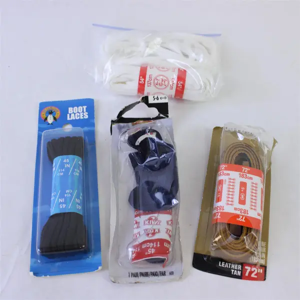 Lot of 5 Pairs Shoelaces 45in 54in 72in White Black Tan Mixed Brands