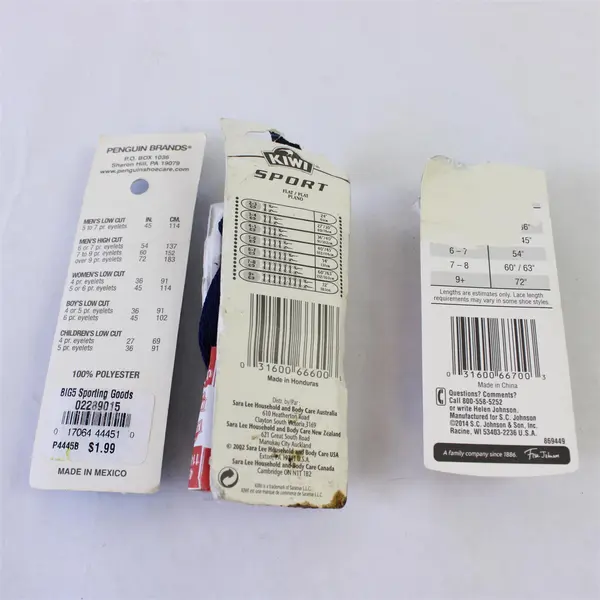 Lot of 5 Pairs Shoelaces 45in 54in 72in White Black Tan Mixed Brands