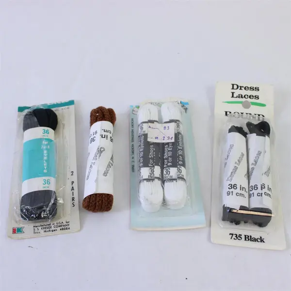 Lot of 4 36in Shoelaces Black Brown White Round Dress Casual Laces