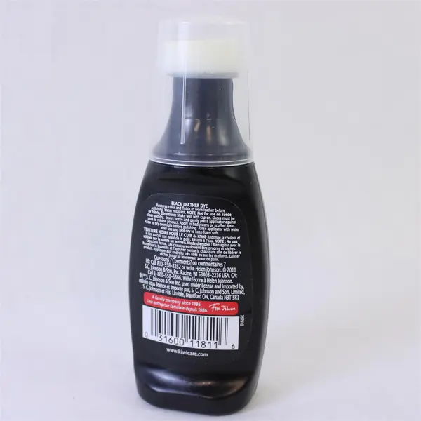 KIWI Leather Dye Black 2.5 oz Bottle w Sponge Applicator