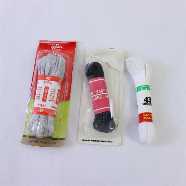 Lot of 3 Pairs Shoelaces White Black Gray 40 43 45 in New with Tags