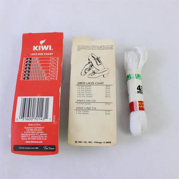 Lot of 3 Pairs Shoelaces White Black Gray 40 43 45 in New with Tags
