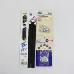 Lot of 4 Sewing Accessories Boye Dritz Coats Zippers Eyelet Snap Fasteners