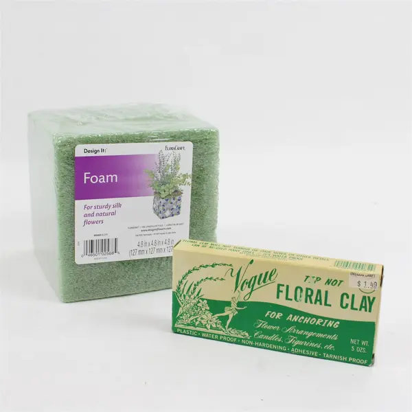 Lot of 2 FloraCraft Foam Block & Vogue Floral Clay Floral Craft Supplies