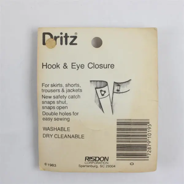 Lot of 2 Dritz Sewing Accessories Fray Check Hook & Eye Closures