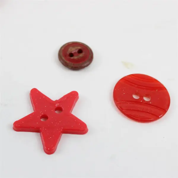 Lot of 47 Red Buttons Assorted Sizes Shapes Sewing Crafting