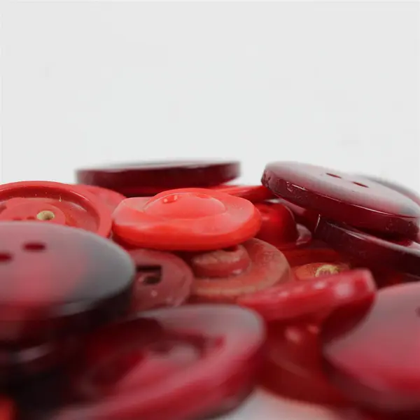 Lot of 47 Red Buttons Assorted Sizes Shapes Sewing Crafting